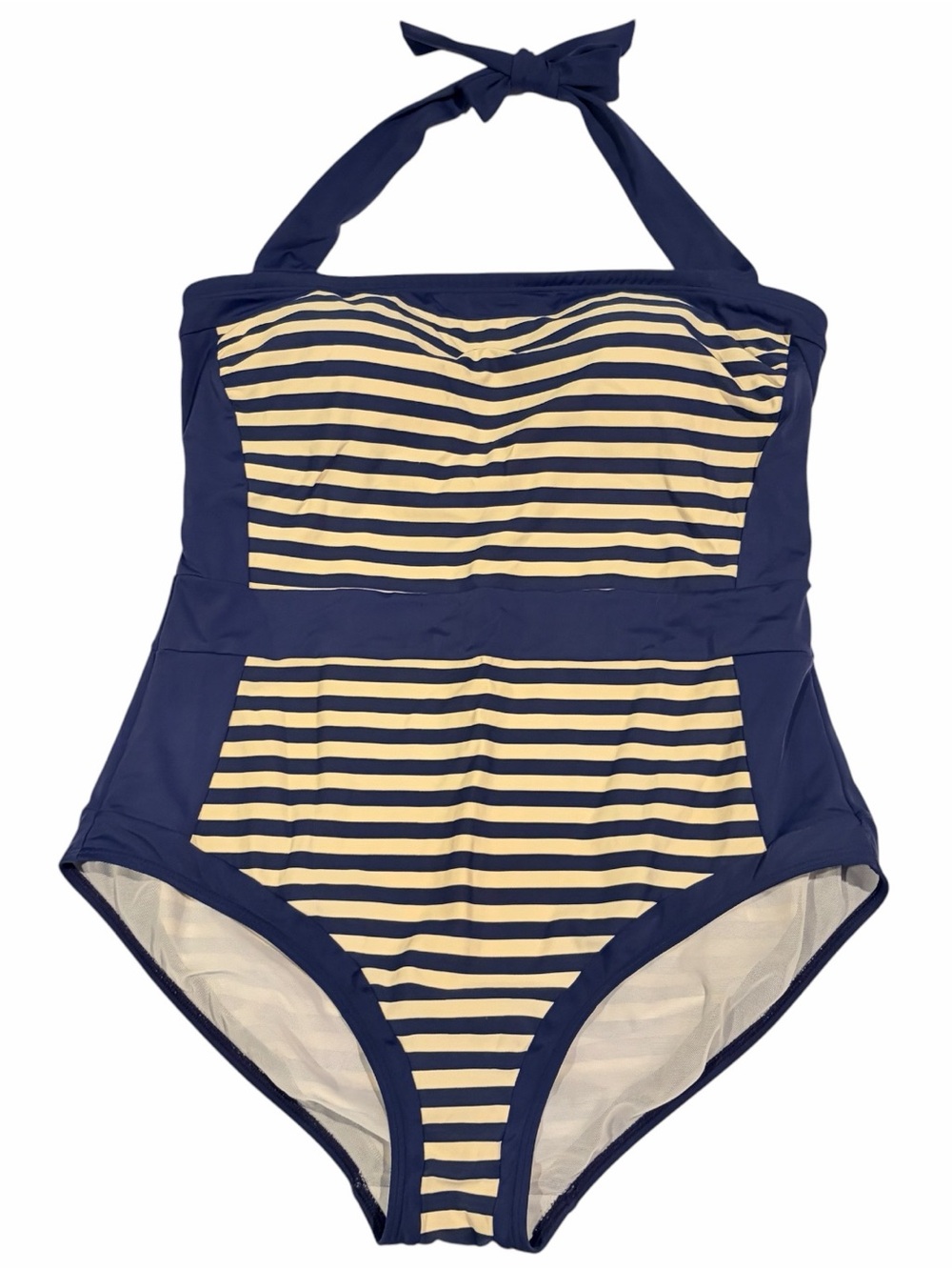 Boden Santorini Striped Halter One Piece Swimsuit 14R